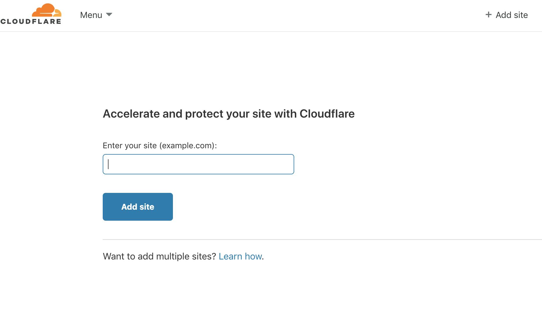 adding site to cloudflare