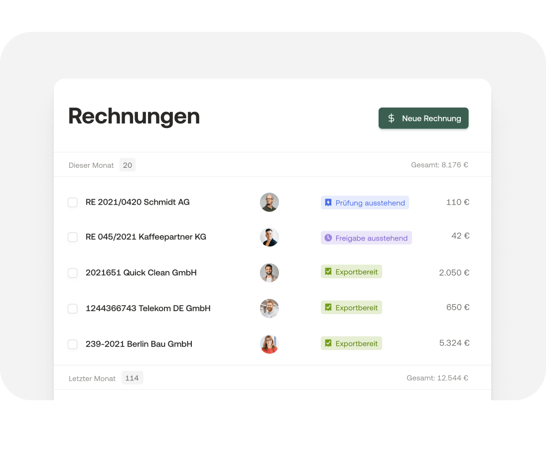 Rechnungen verwalten, neue Rechnungen anfragen und Rechnungsmanagement mit Moss automatisieren