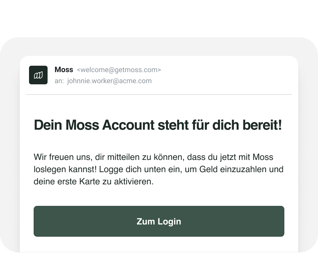Dein Moss Account steht