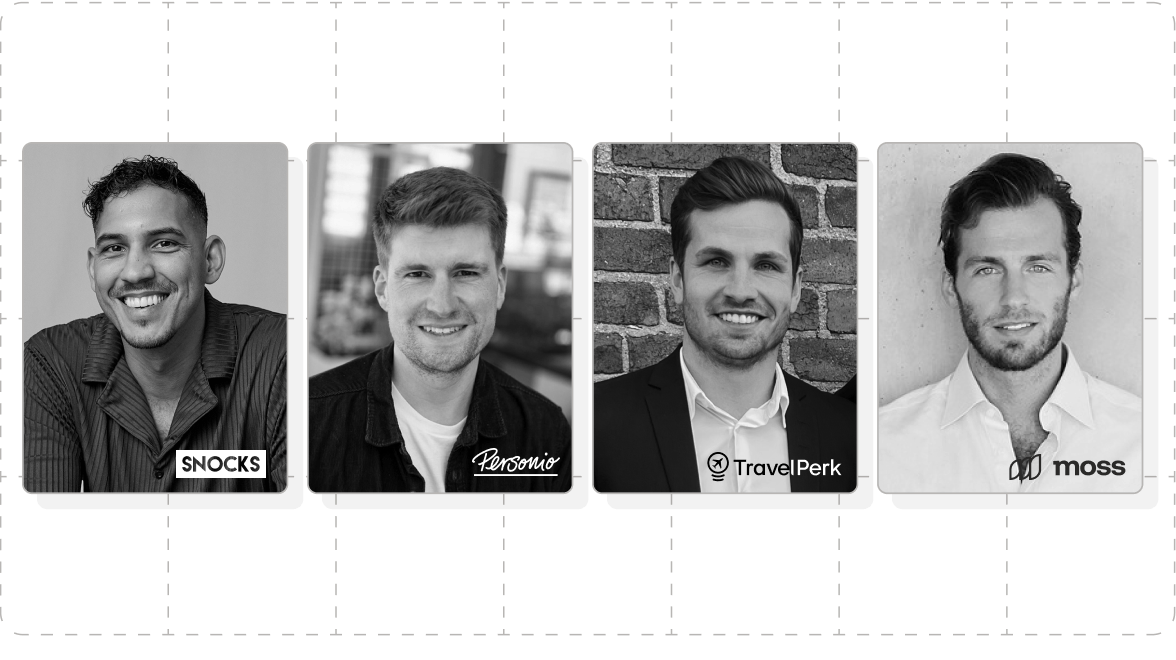 Webinar-Sprecher von Snocks, Personio, TravelPerk und Moss