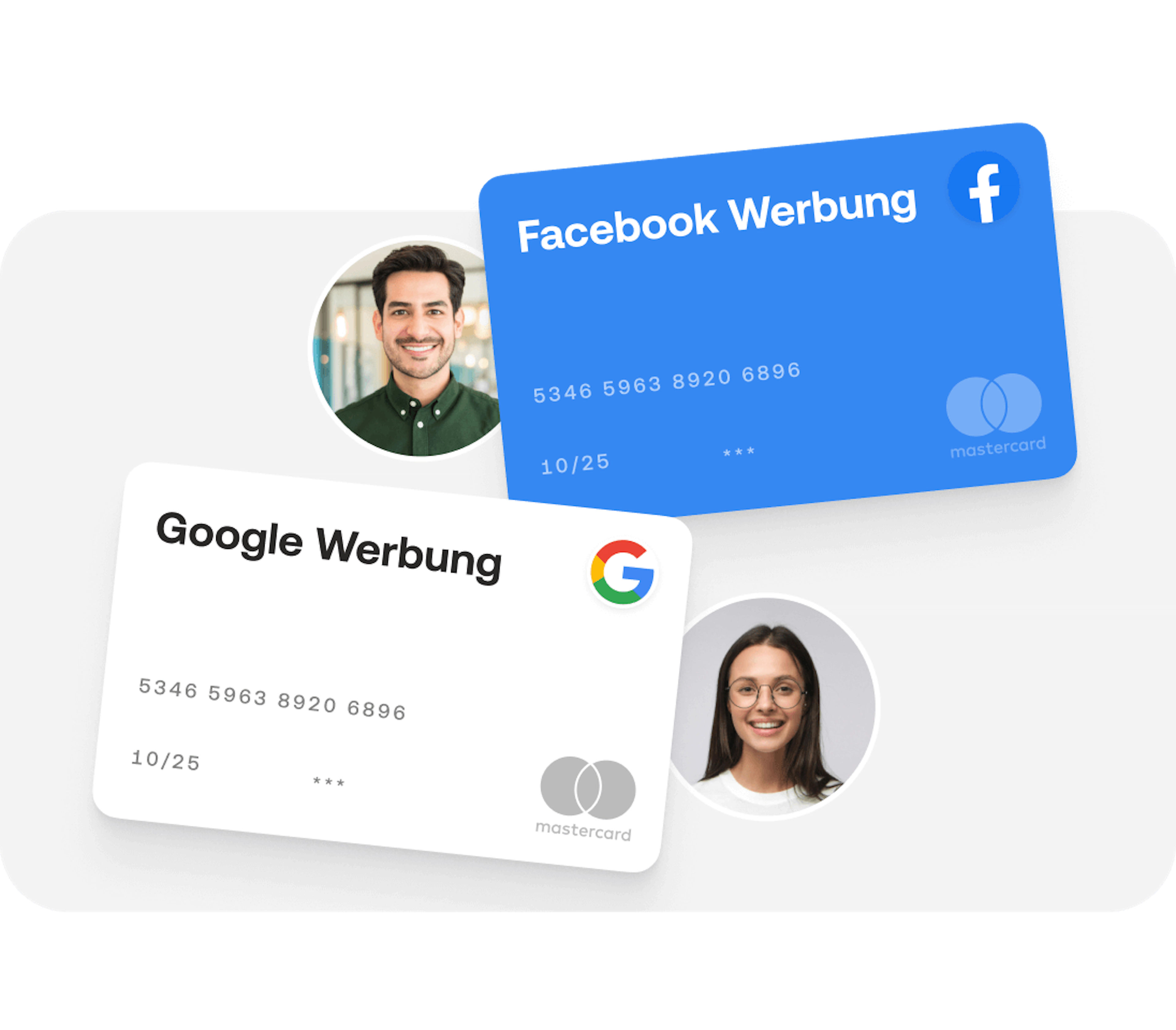 Einfache Verwaltung dank spezifischer Karten, z.B. direkt für Facebook Ads oder Google Ads