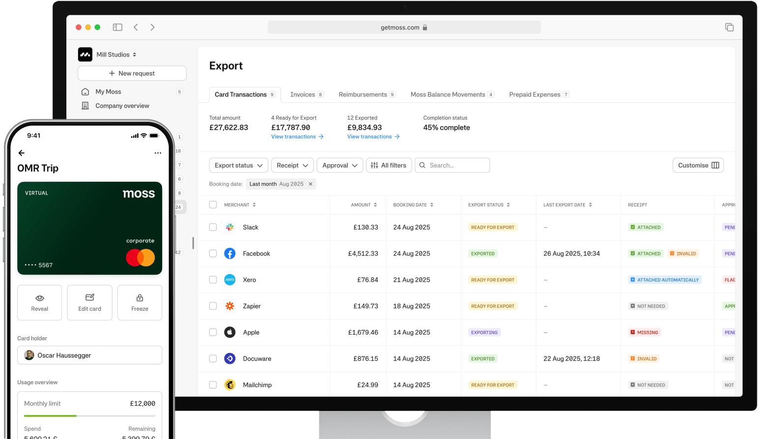 Pricing Page Moss Platform Overview UK