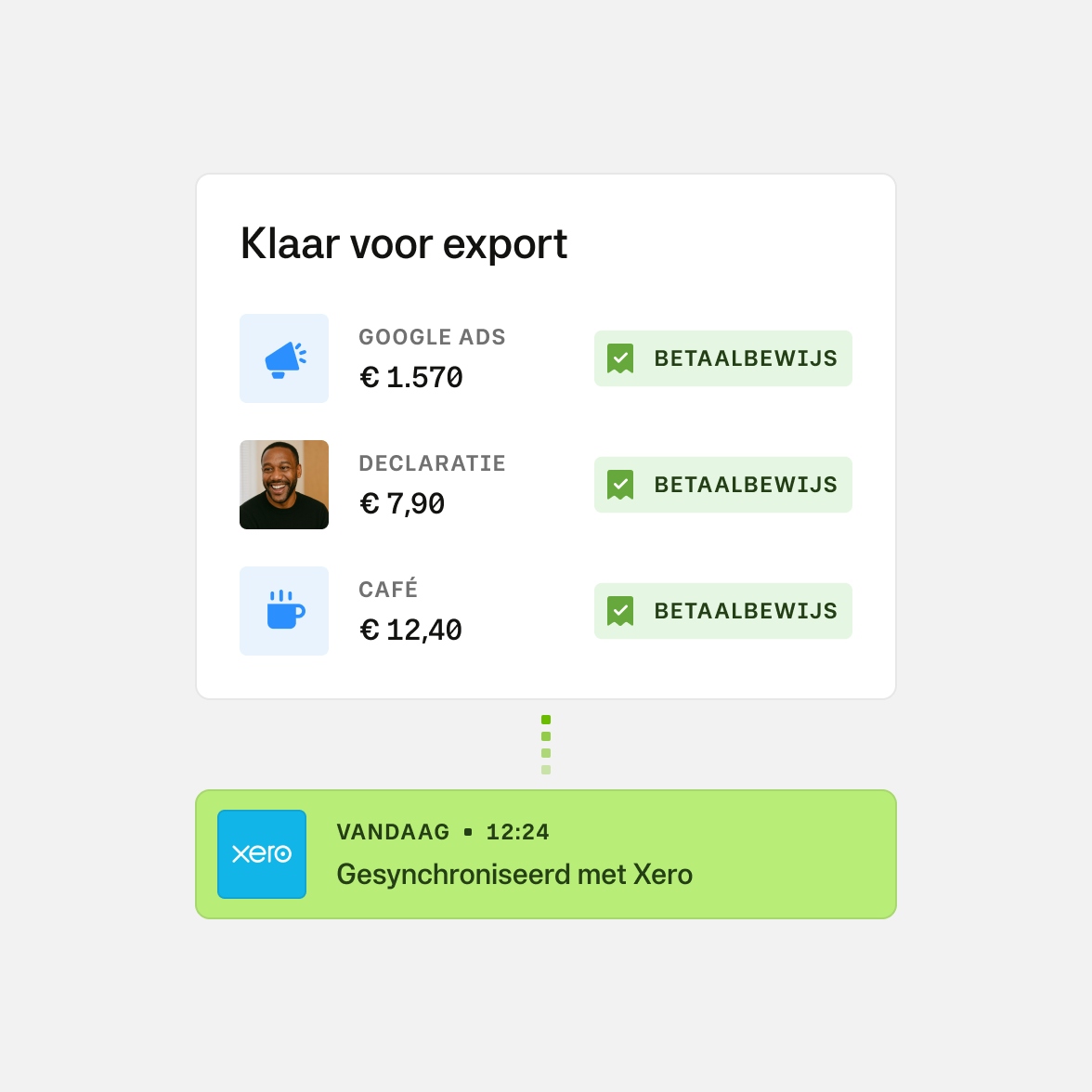 Moss + Xero: Klaar voor export
