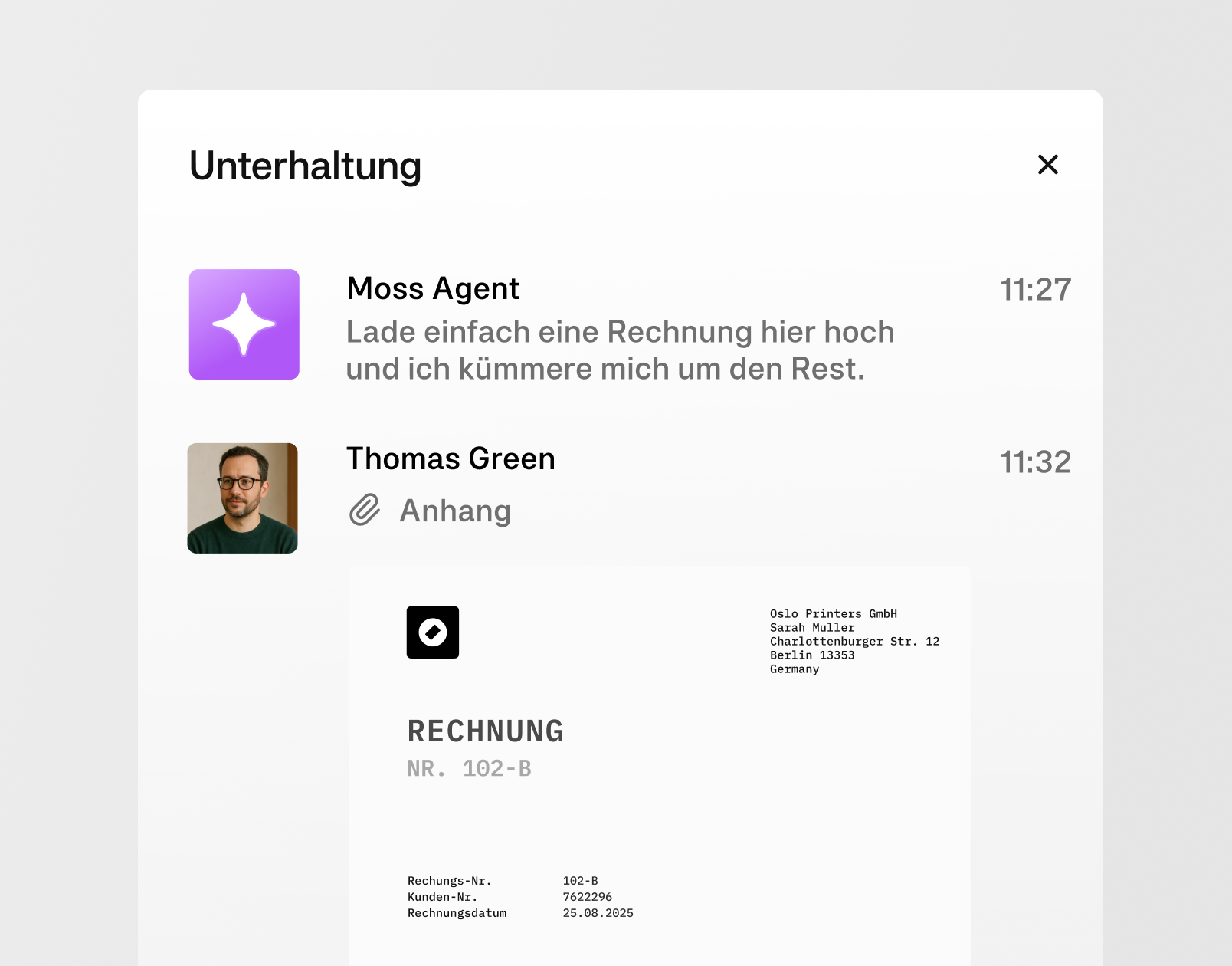 Moss Intelligence - Receipt Chasing - DE