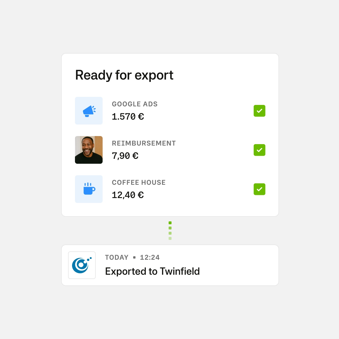 Exported to Twinfield