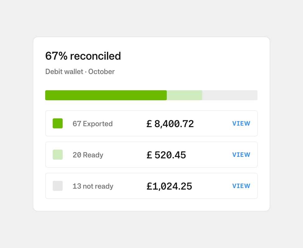 Moss Balance Reconciliation with GBP