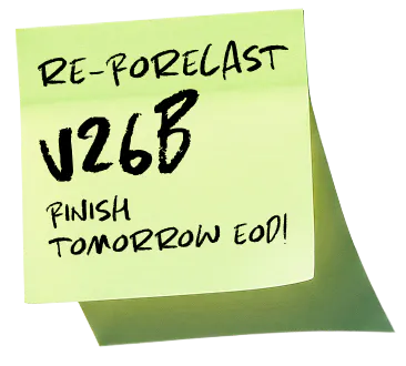 Re-forecast v26B due tomorrow