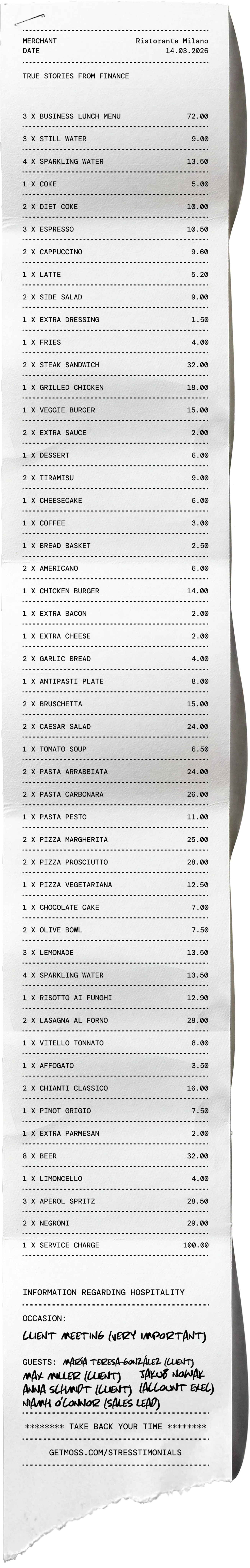 A very long receipt