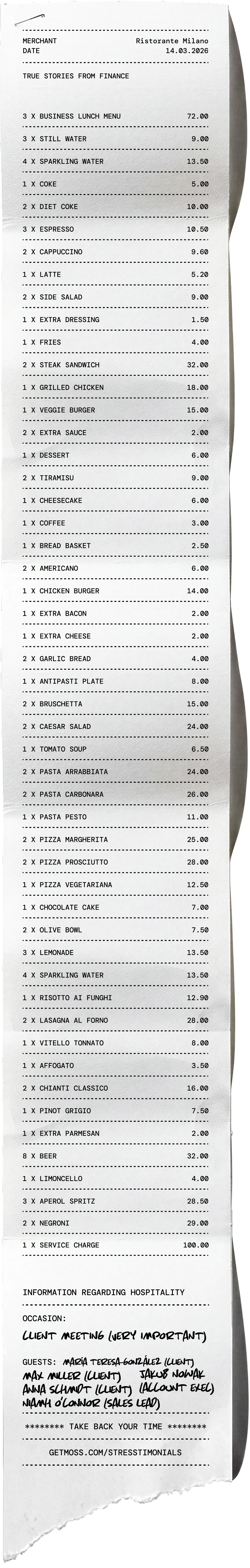 A very long receipt
