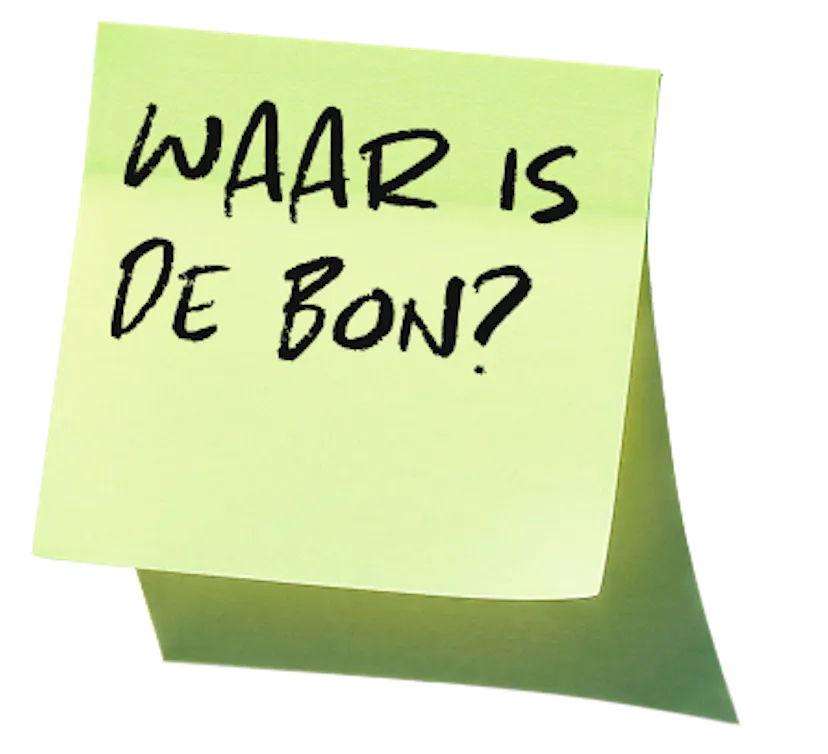 Waar is de bon?