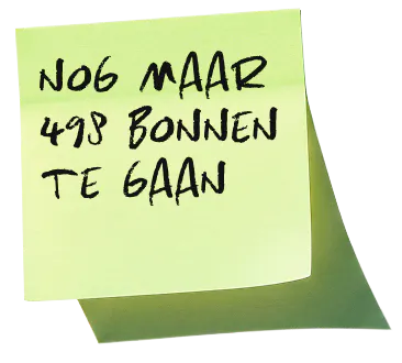 Nog maar 498 bonnen te gaan
