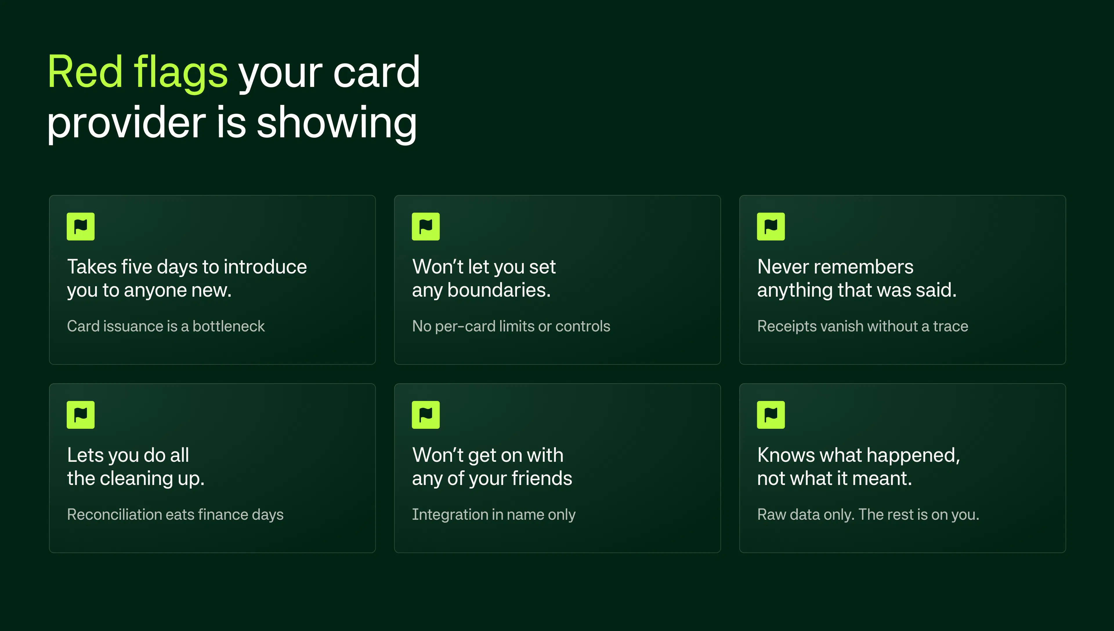 Breaking up with your legacy card provider Red Flags