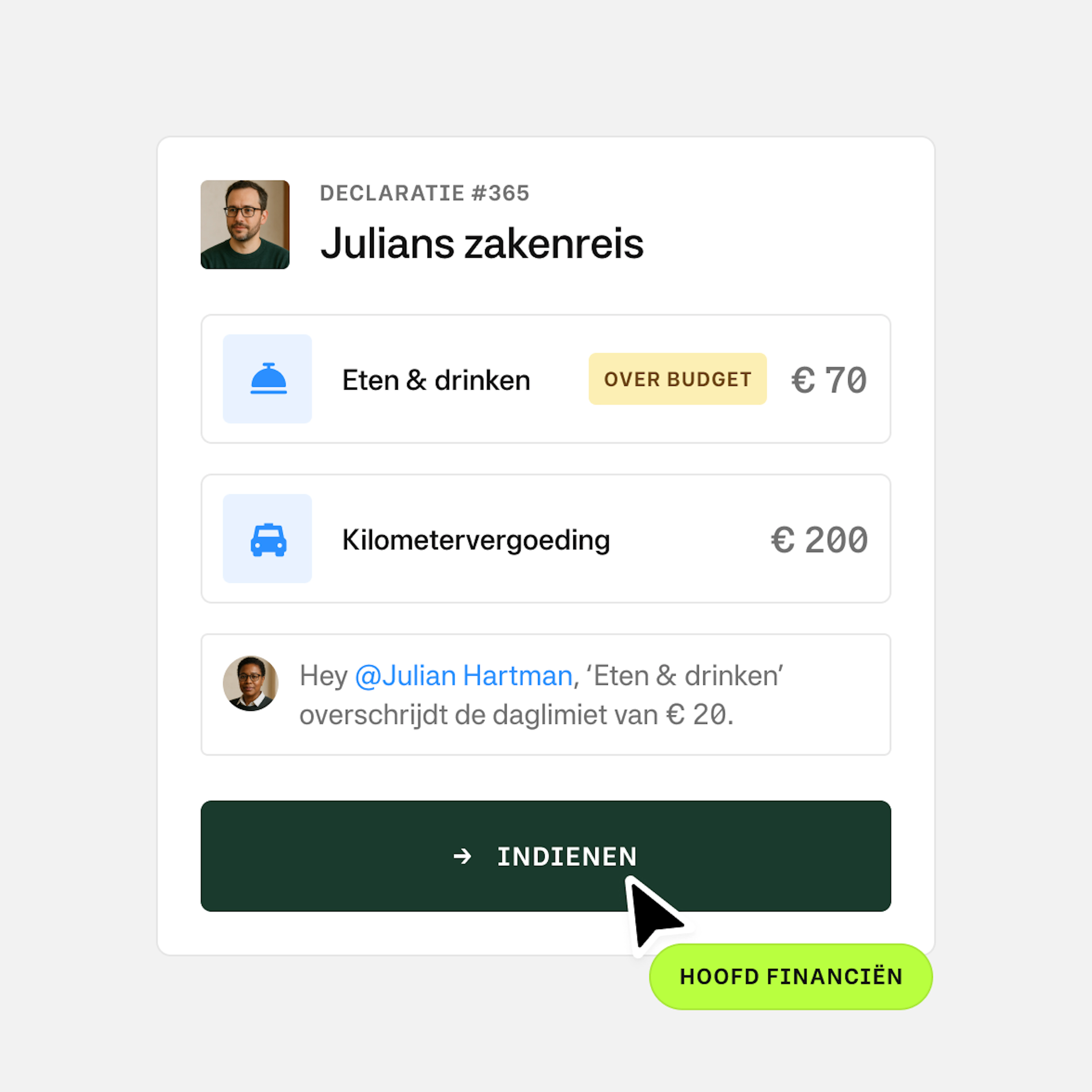 NL expense managmeent claim