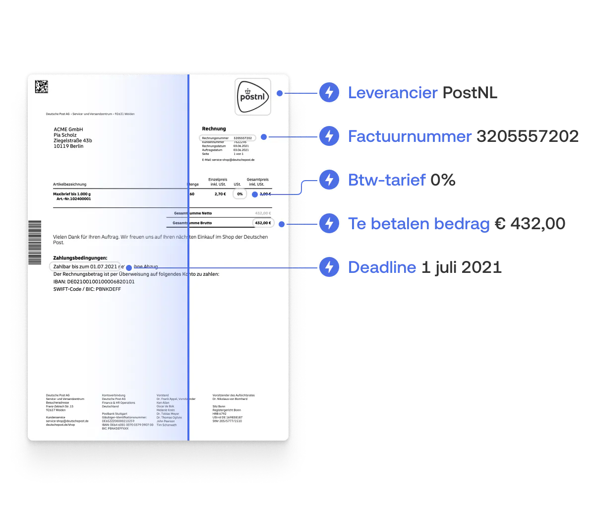 Extracting data from invoices