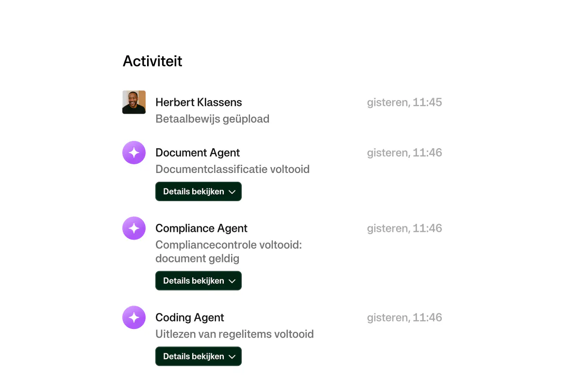 Agent activity list review - NL