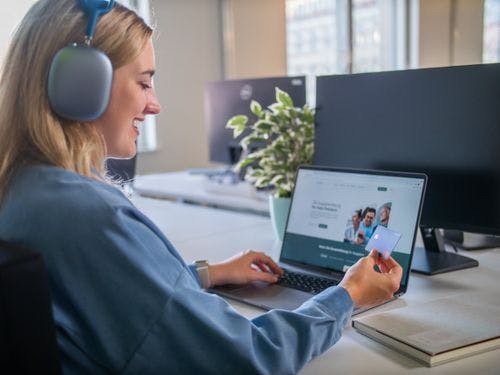 Employee with laptop