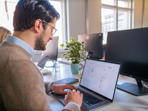 Employee with laptop