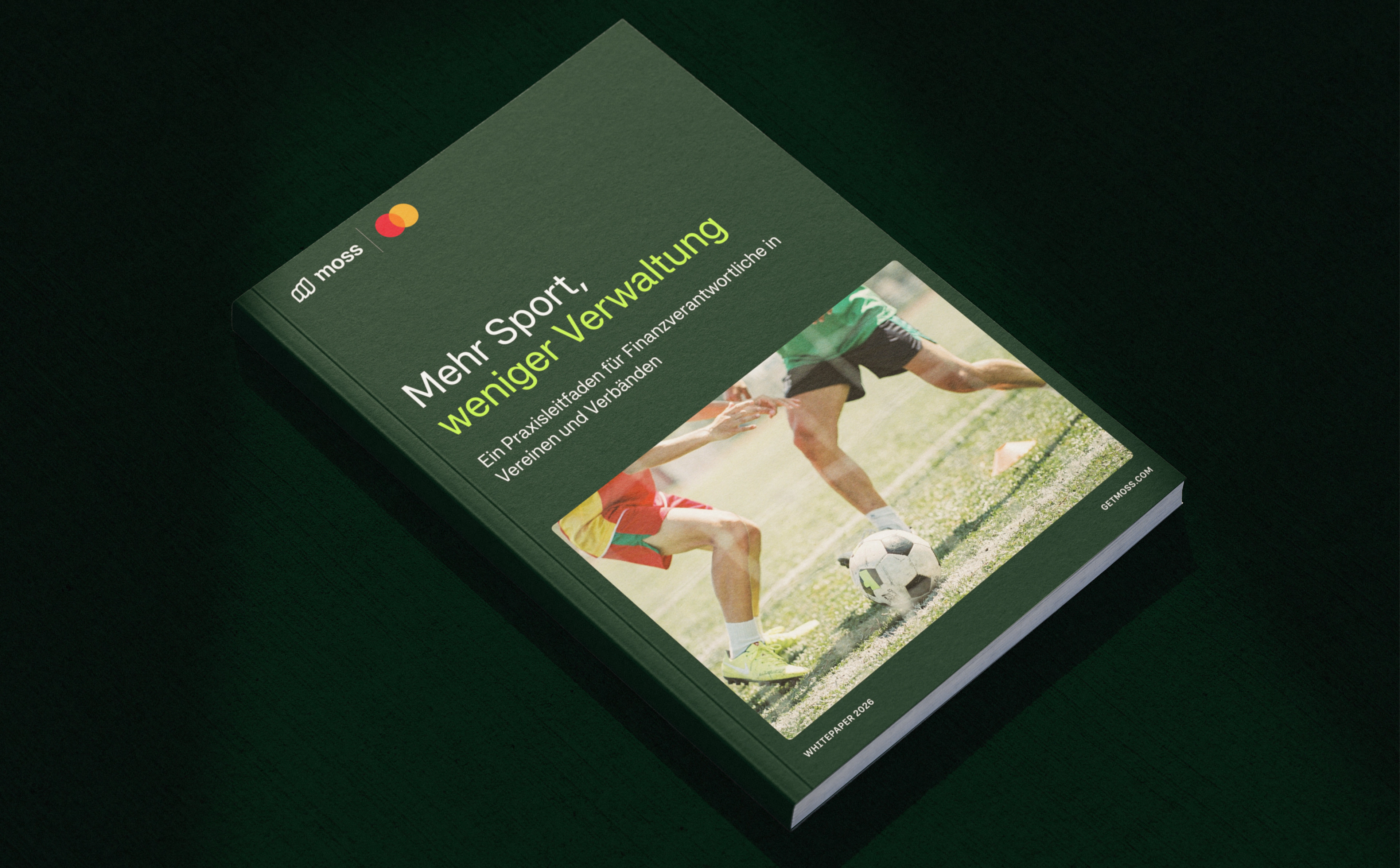 Cover des Whitepapers „Mehr Sport, weniger Verwaltung” von Moss und Mastercard