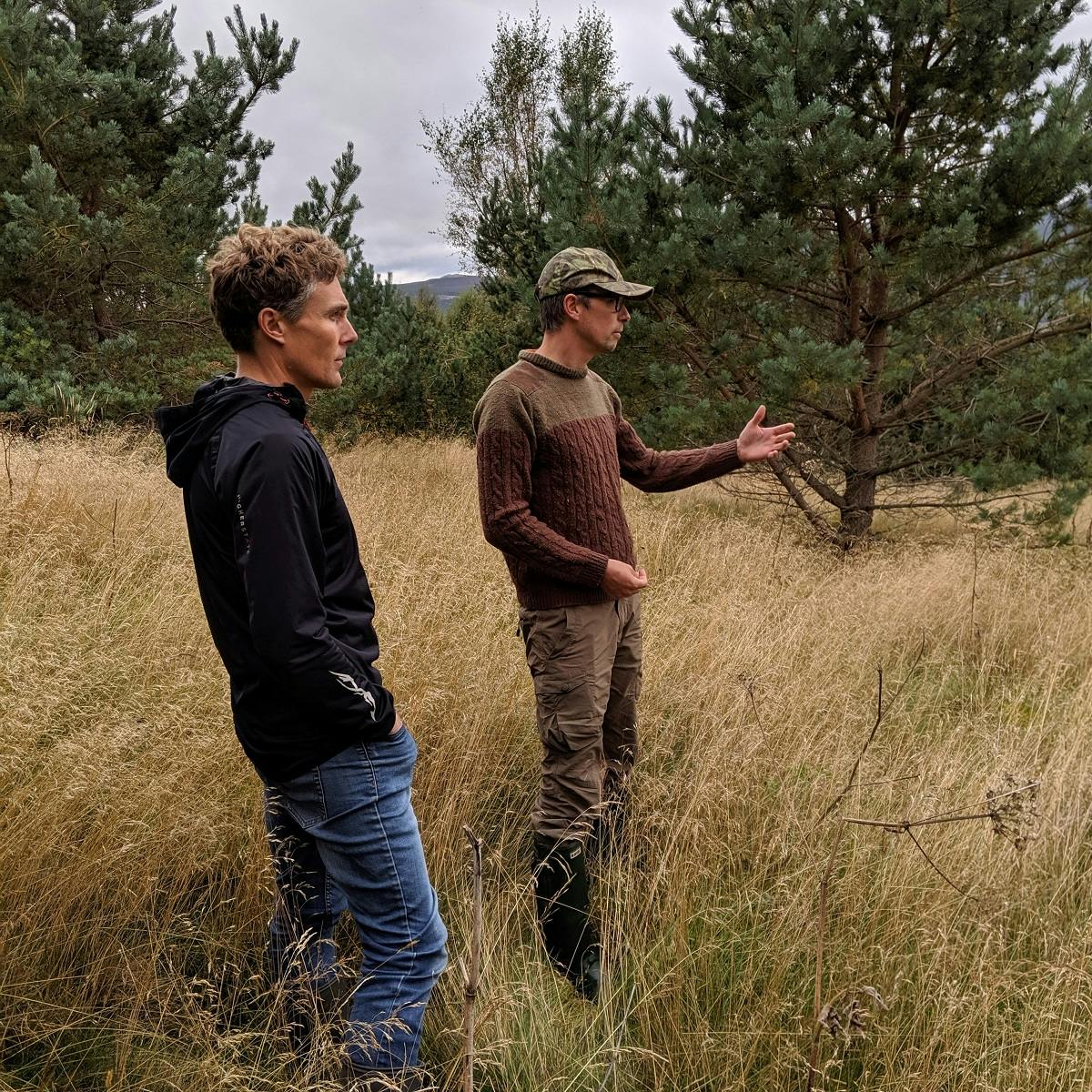 Matt ,Mossy Earth's co-founder, speaking about a successful rewilding project with Duncan, an expert fishing guide and advocate for land management reform, in the scottish highlands. 