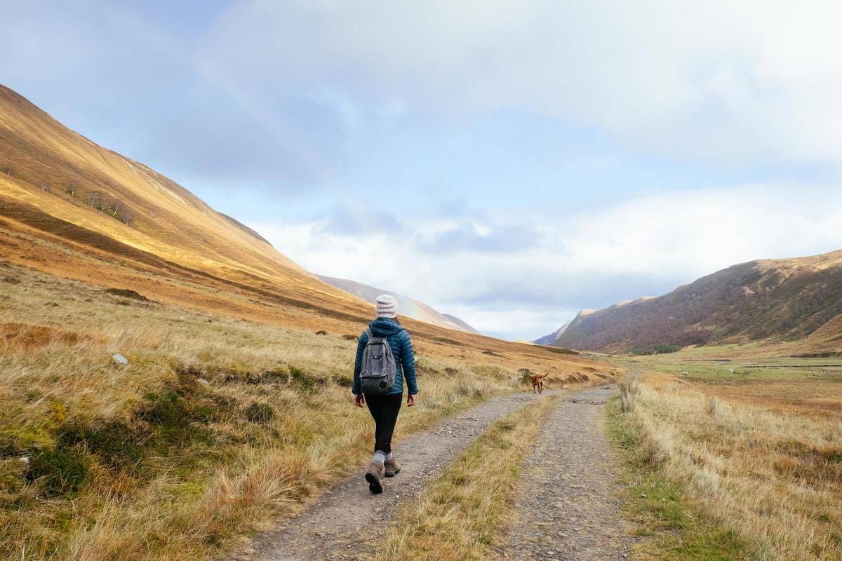 Hannah Kirkland of Mossy Earth and advocate of rewilding Scotland, taking advantage of the "Right to Roam" law