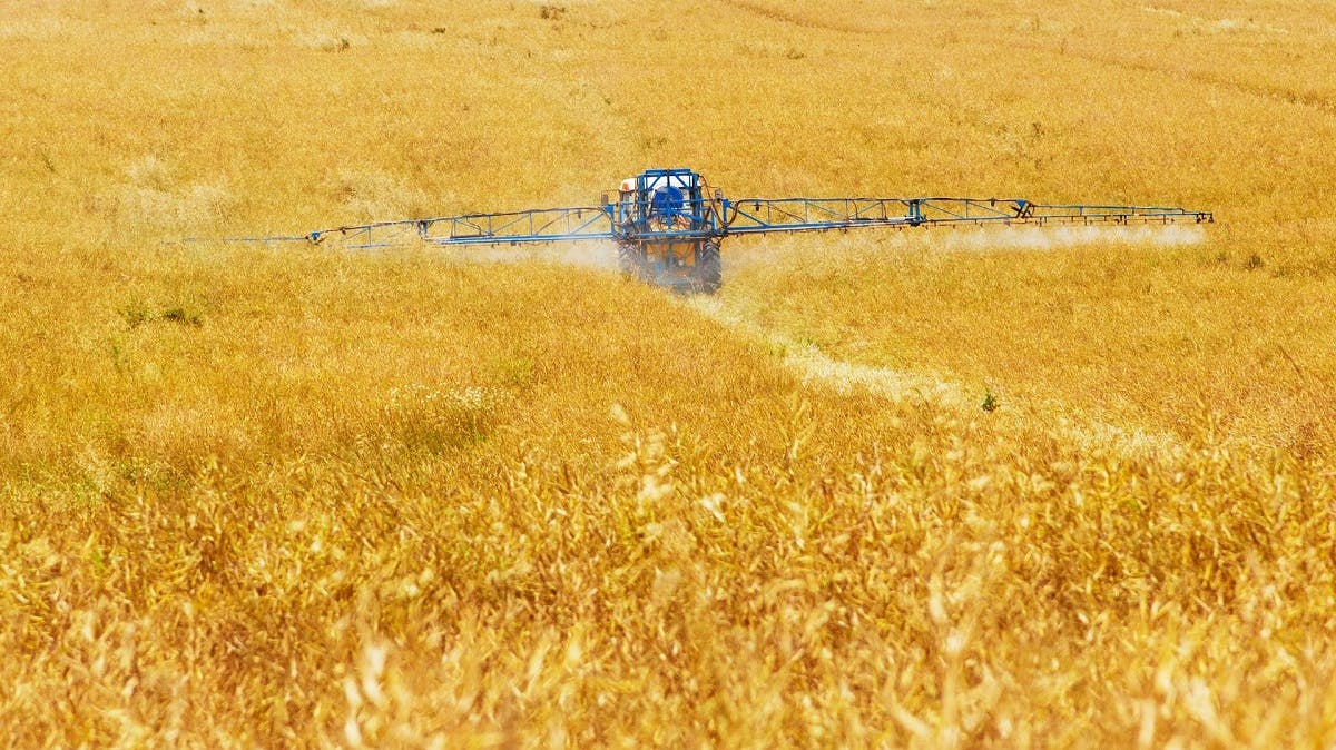 Pesticides being sprayed over cereal crops . This is deadly to bee populations. Buy bee friendly foods to help save the bees from bee extinction..