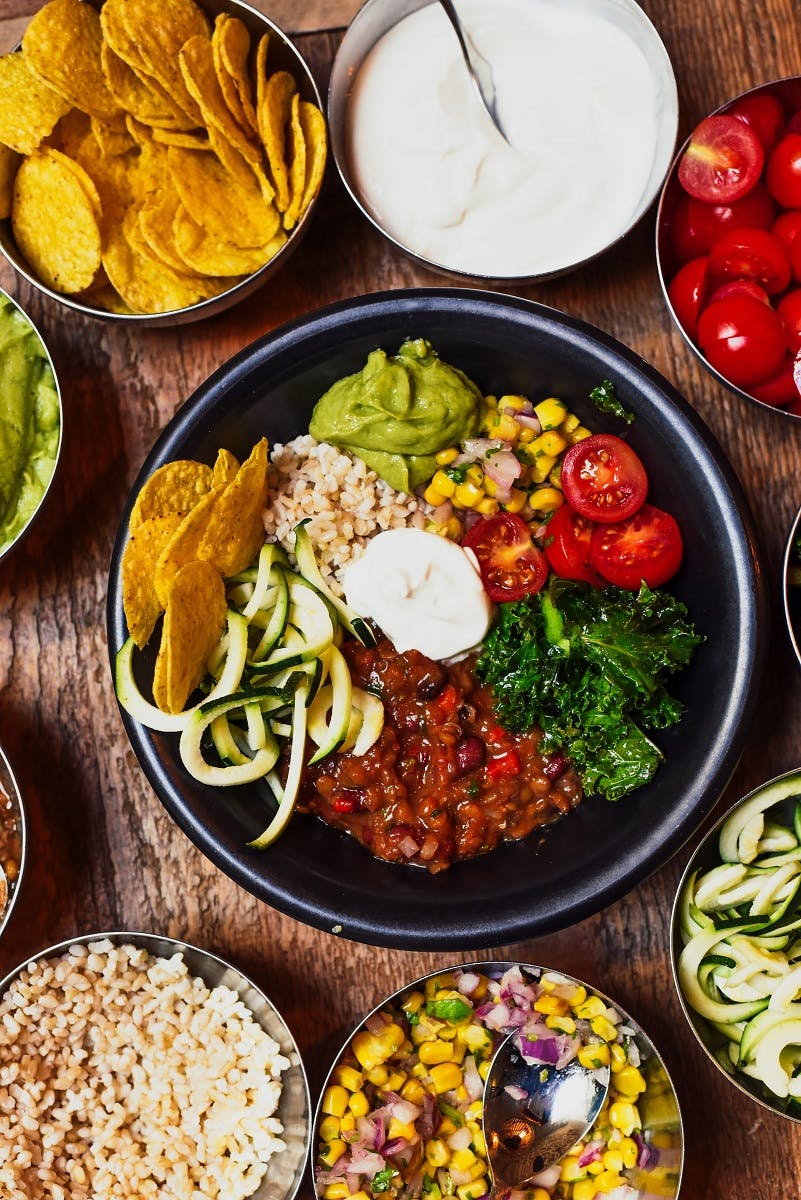 A bright, colourful and plant based dish of Mexican food, which lends itself to a flexitarian diet 