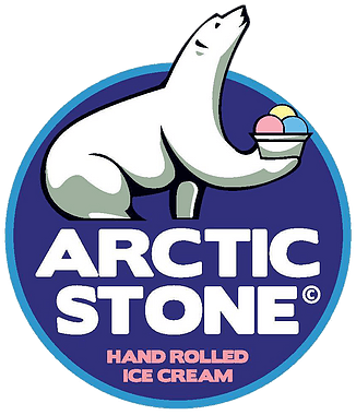 The Arctic Stone logo, a hand rolled ice cream business from Ireland that partners with Mossy Earth.