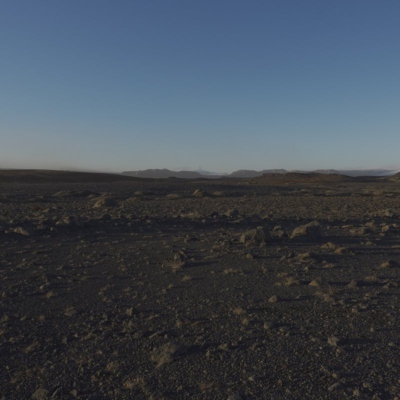 A rocky Icelandic landscape devoid of soil.