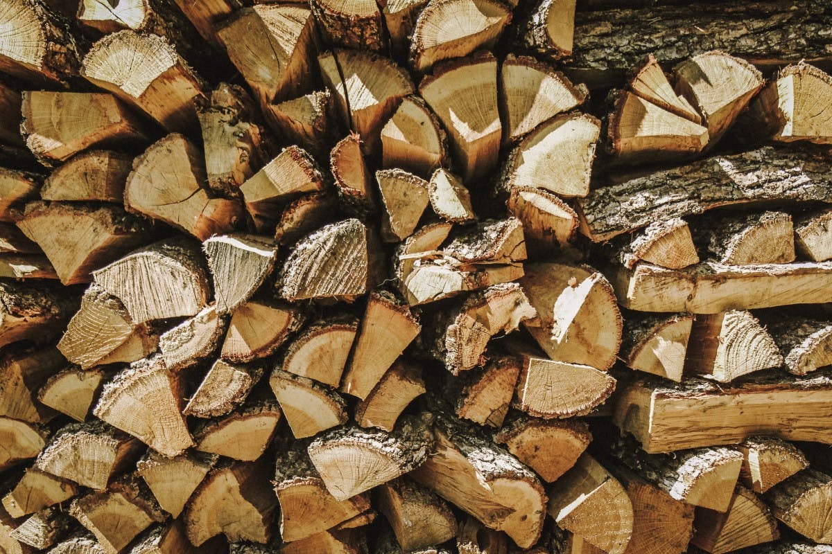 Stacked firewood