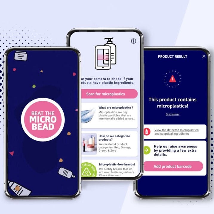 Screenshots from the Beat The Microbead app. It's an indispensable tool on your quest in finding eco friendly make up and personal care products. 