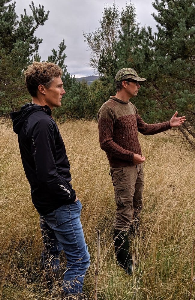 Co-founder Matt on the ground in Scotland with Duncan Pepper, a wealth of knowledge on the state of Scotland's natural world. 