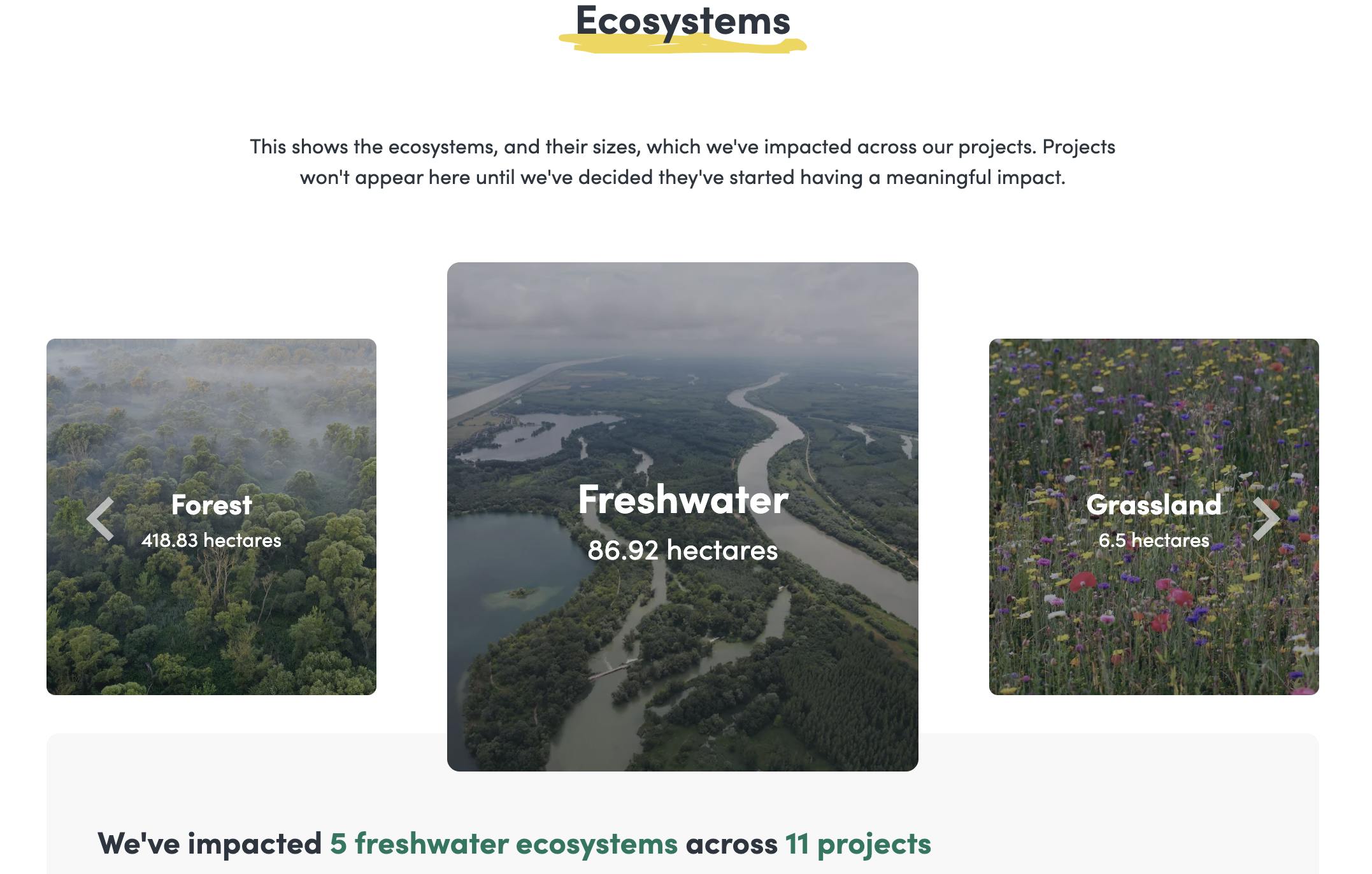 mossy earth transparency dashboard for ecosystems