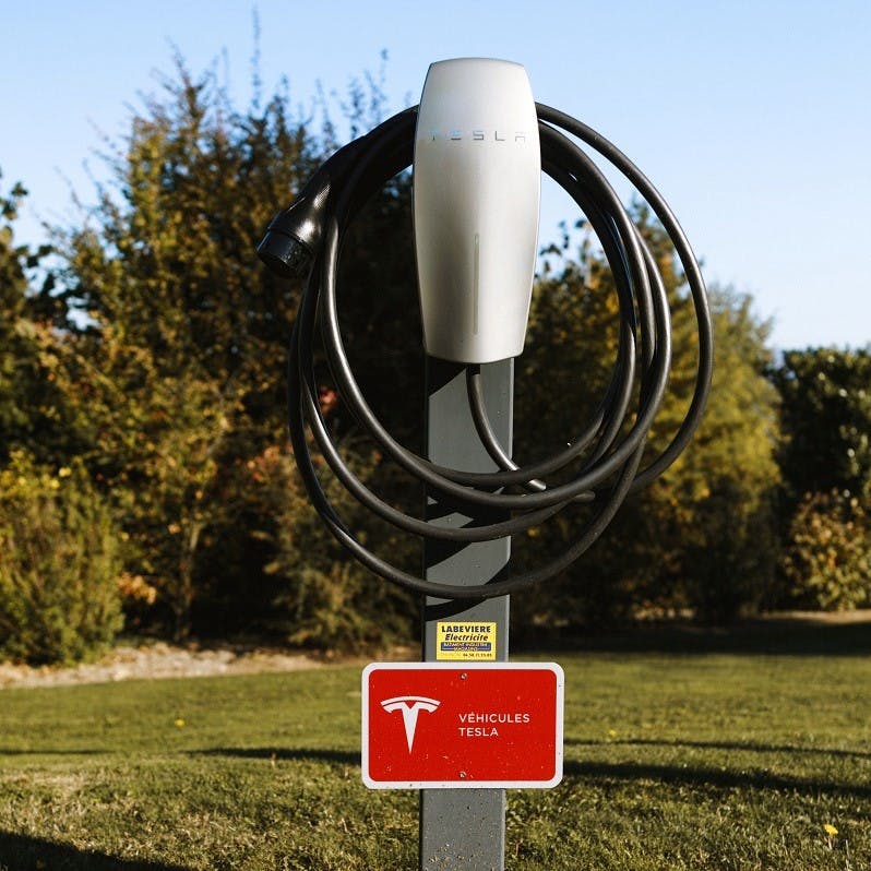 A Tesla charging point. Tesla have revolutionised the electric car market