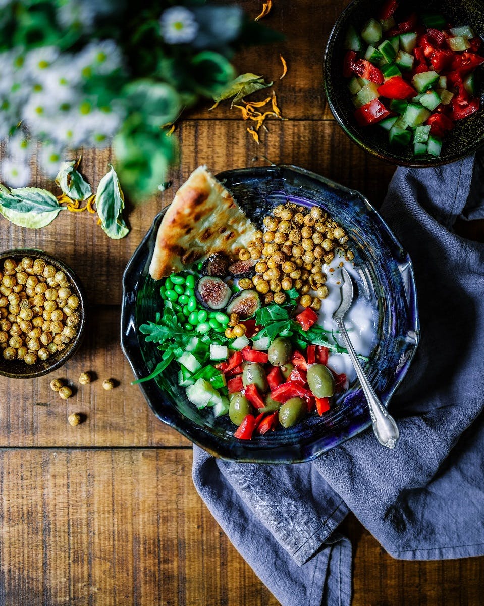 A colourful and healthy vegan salad 