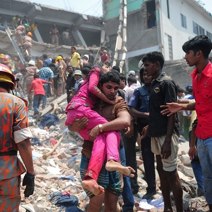 Raza Plaza clothing factory collapse. Ethical shopping can help prevent such future disasters. 