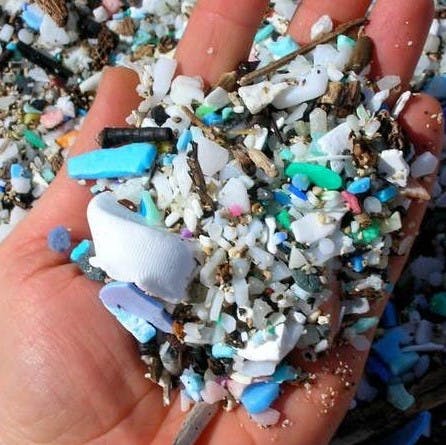 A handful of plastic microfibres. The more we refuse single use plastic, the less microfibres entering our waterways.