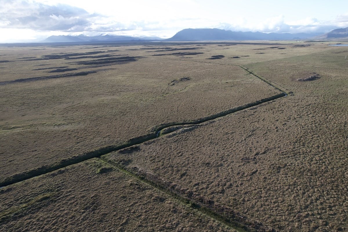channelisation of Kálfalækur watershed