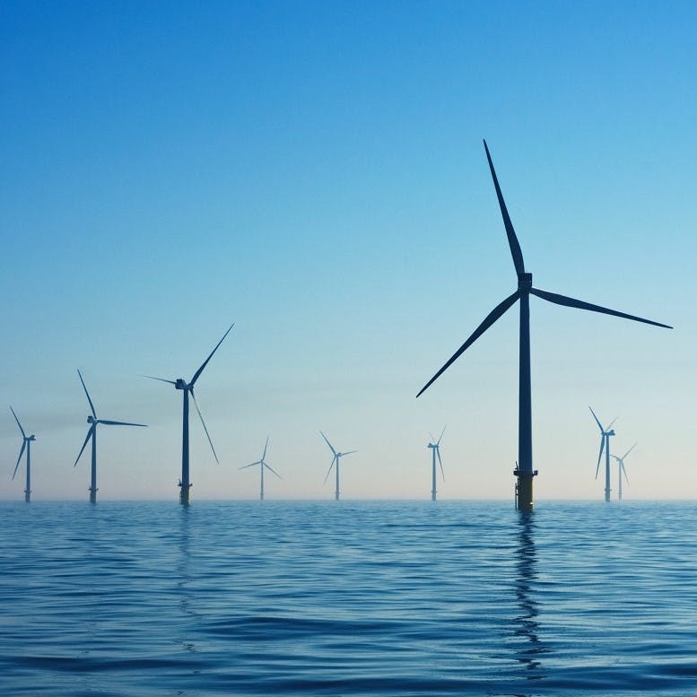 Wind turbines in the ocean