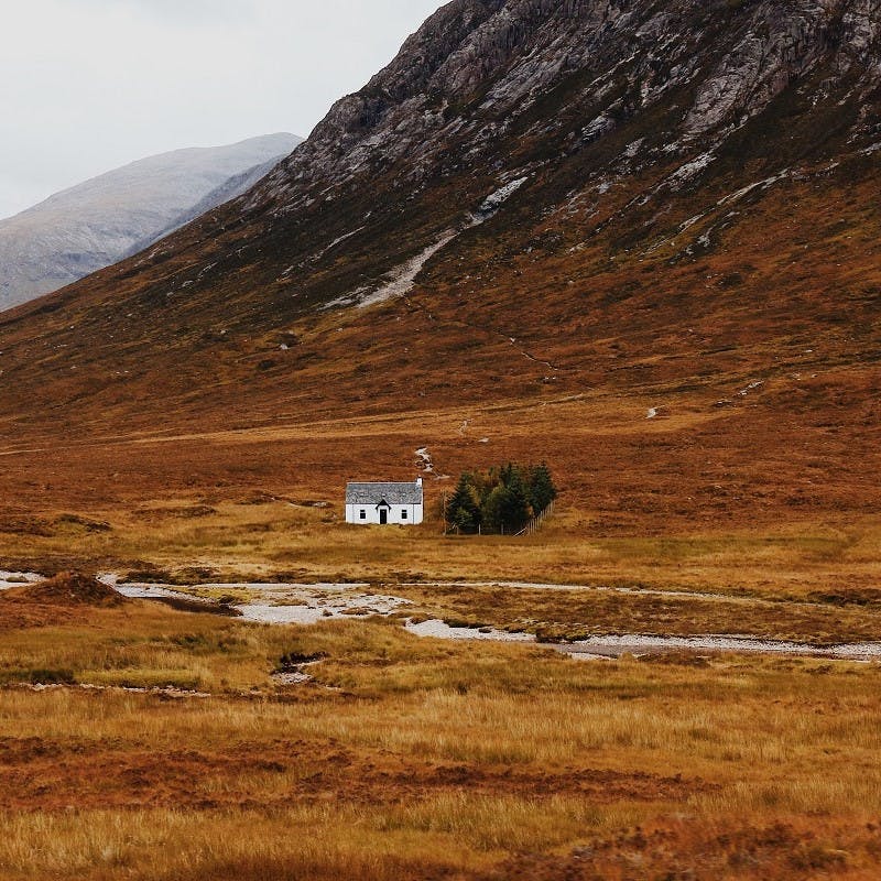 A remote cottage in Scotland