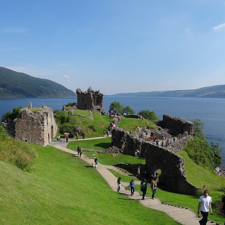 A view of Urquhart Castle at Loch Ness.