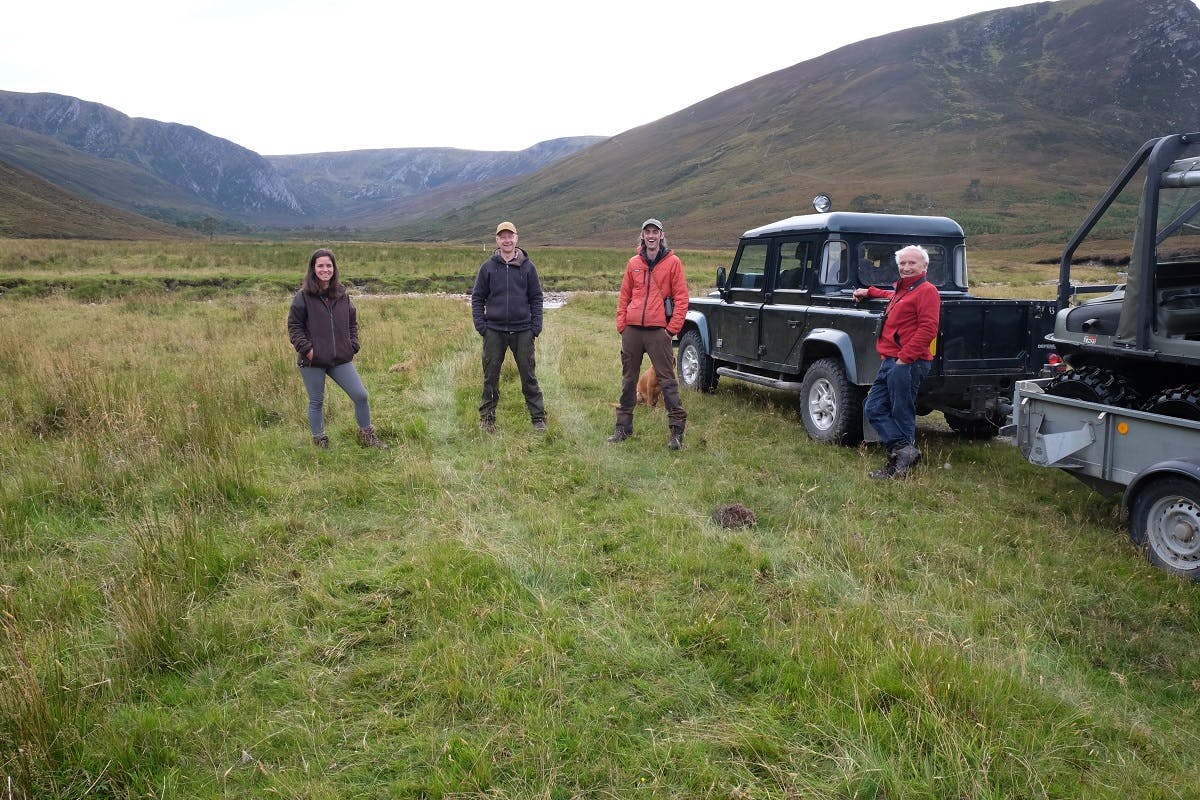 Rewilding project team at Alladale Wilderness Reserve in the Scottish Highlands