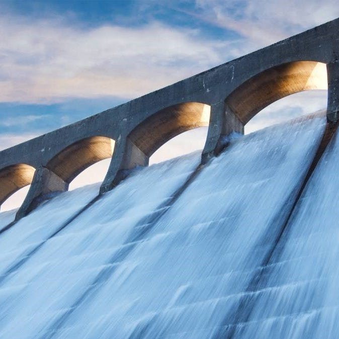 A hydroelectric plant producing green energy.