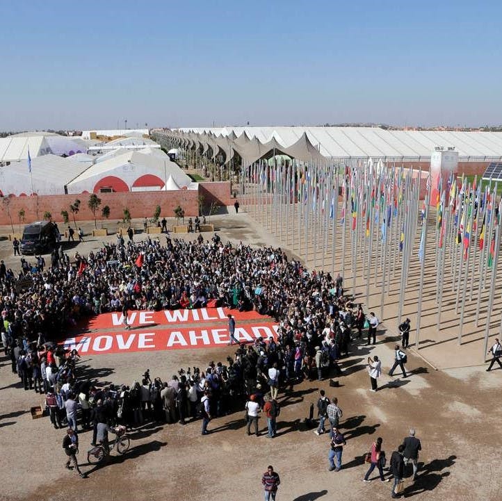 A renewable energy conference in Morocco pushing for green energy and vegan electricity.