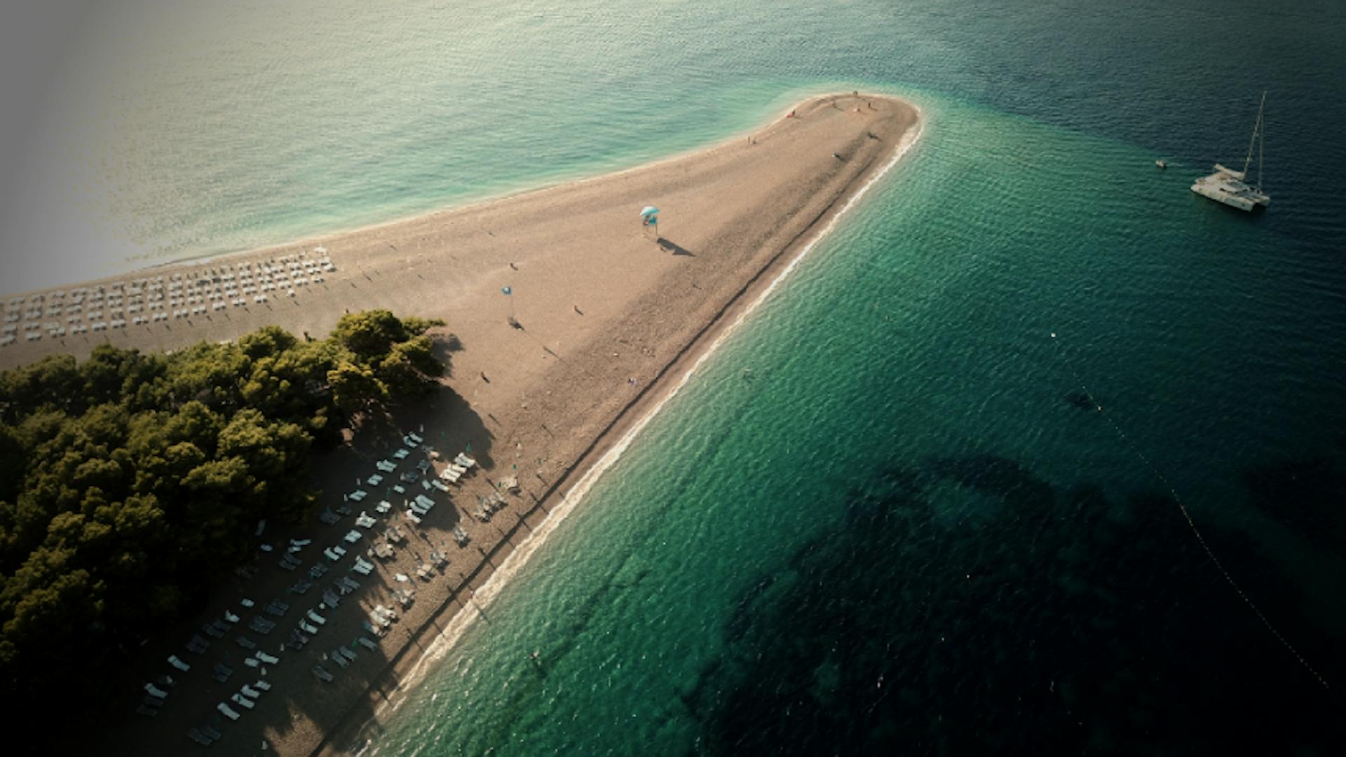 Golden horn beach, Bol Brač, one of the motorcycle tour stops