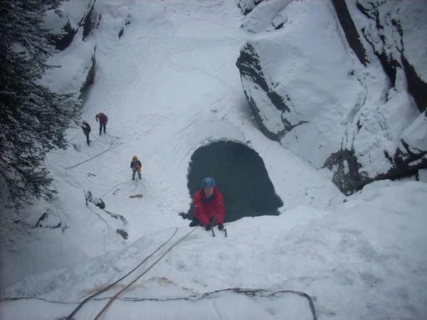 Ice climbing in cogne