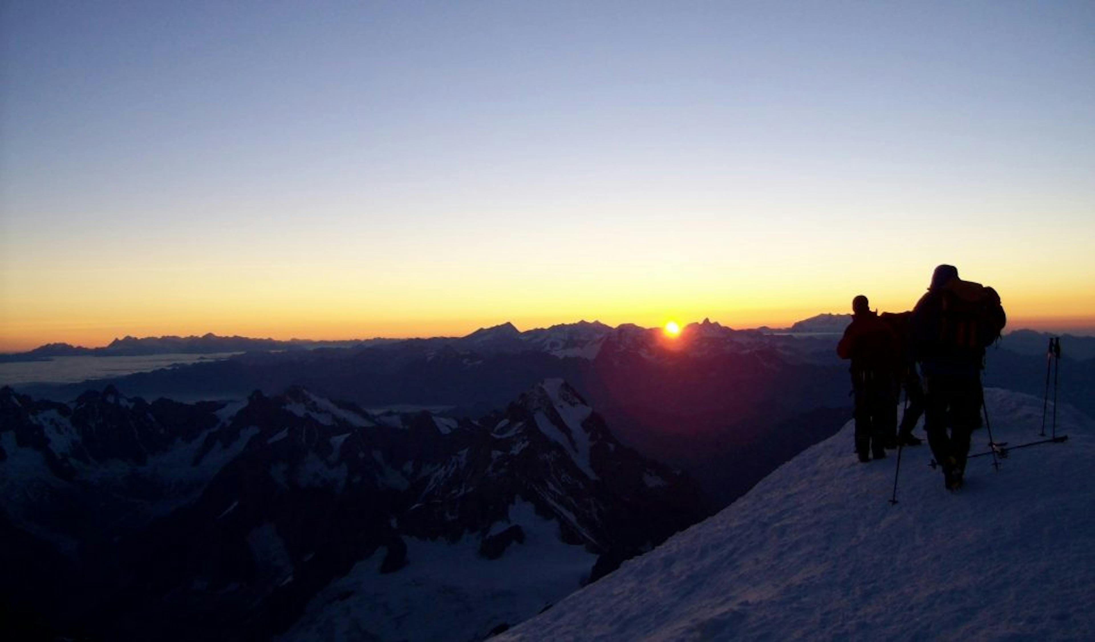 sunrise on mont blanc