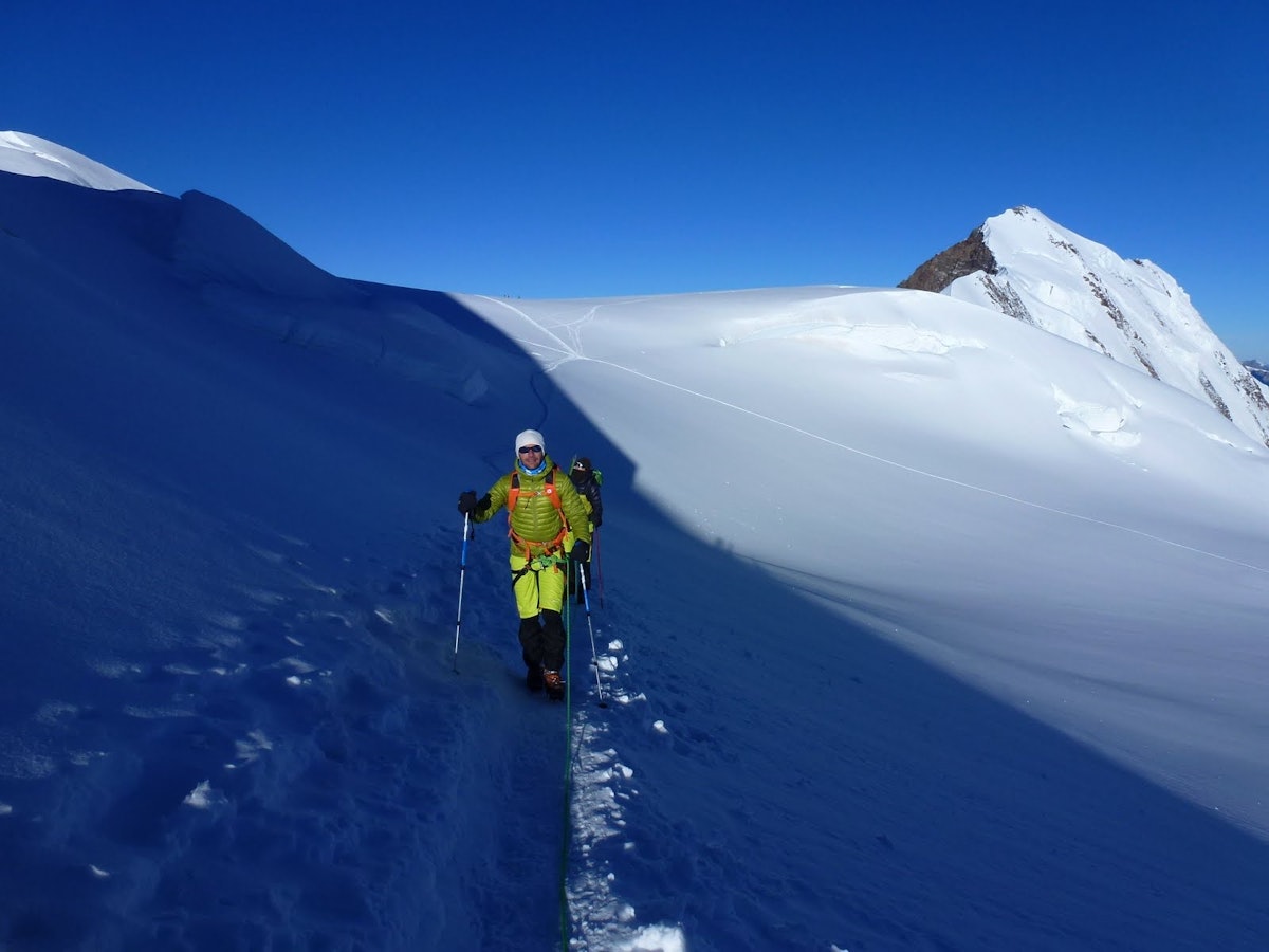 Climbing to the Margherita hut