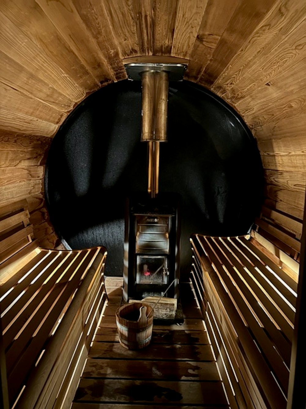 sauna at the Hotellerie du Giasson