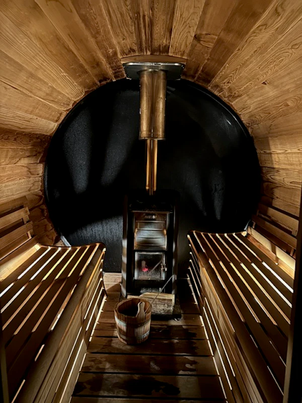 sauna at the Hotellerie du Giasson
