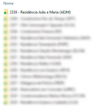 Estruturas de pastas para ferramentas de abertura